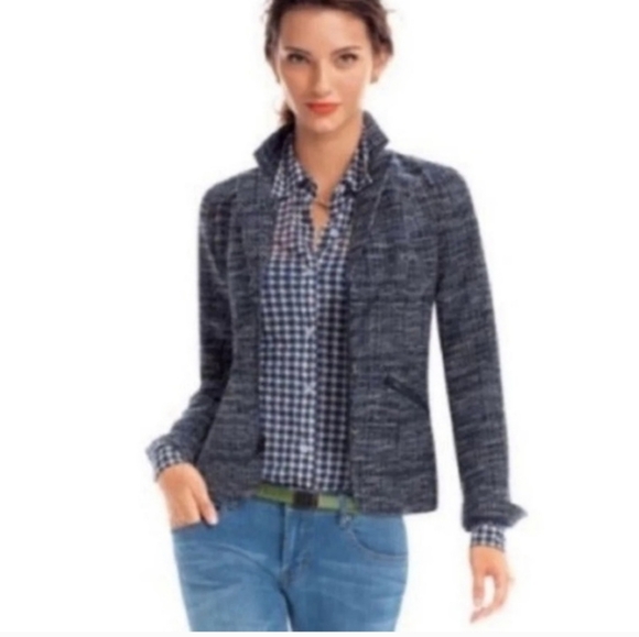 CABI mingle Tweed Textured Long Sleeves Half Zipper Blazer/Jacket Size 10 - Picture 2 of 13